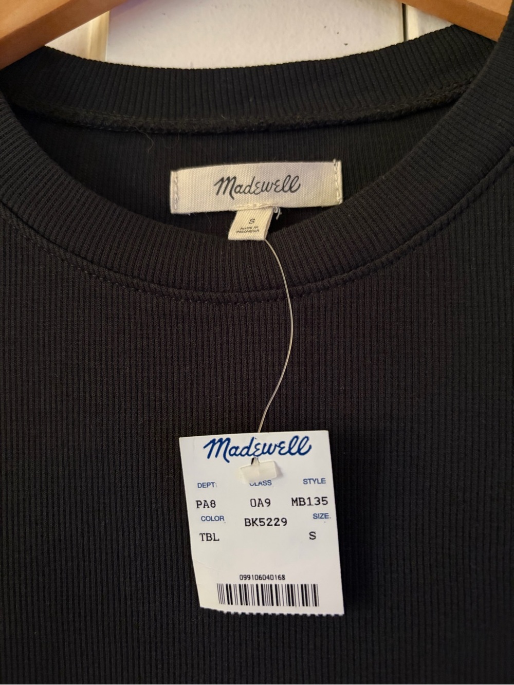 Madewell Fine Ribbed Crewneck Long-Sleeve Tee • NWT - Picture 5 of 7